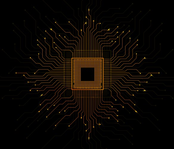 Cpu microprocessor microchip circuit board vektorbild