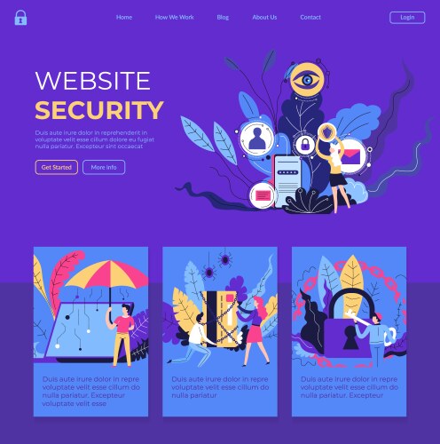 Website security internet page with information vector image