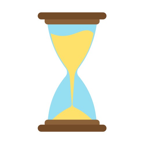 hourglass icon time sand hour clock glass design vector image