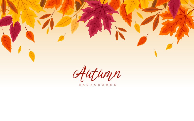 Fall Theme Pattern Background Autumn horizontal background template with leaves – Free Vector ...
