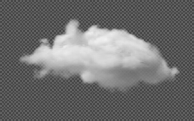 White realistic cloud isolated on transparent Vector Image