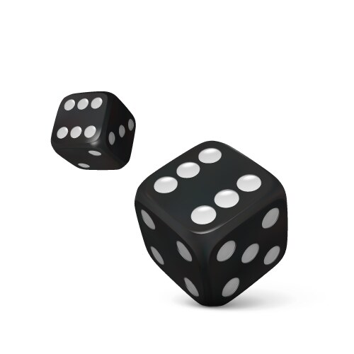 Roll black dice render realistic dices casino vector image