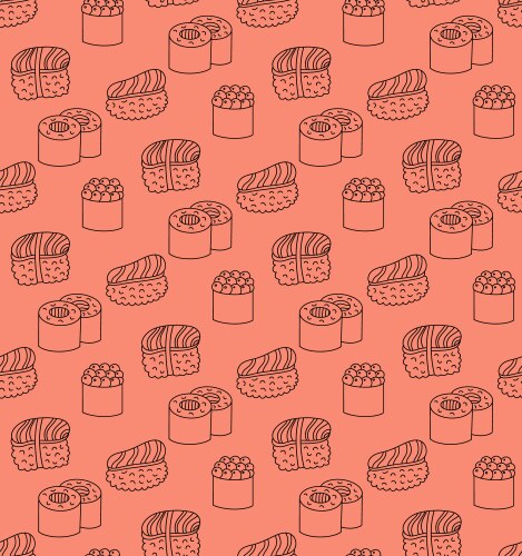 Seamless pattern background with cute sushi hand Vector Image