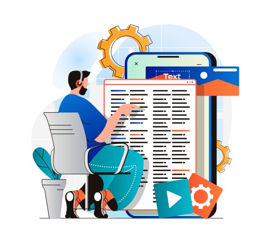 App Development Software Coding vector image