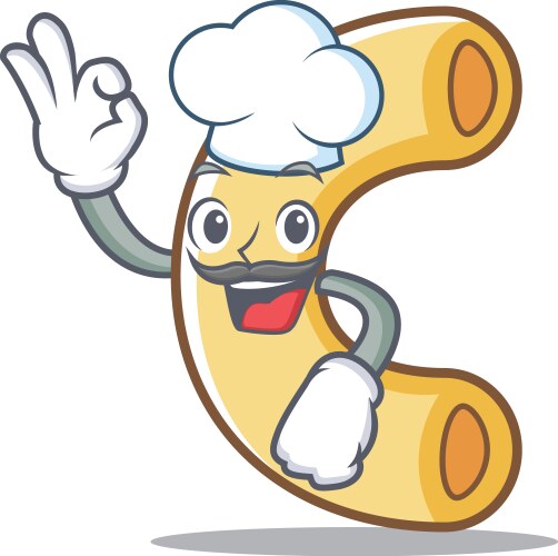 chef macaroni character cartoon style vector image