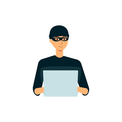 Hacker sitting at desktop and hacking login vector image