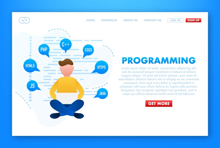 Modern Programming Website UI Concept vektorbild
