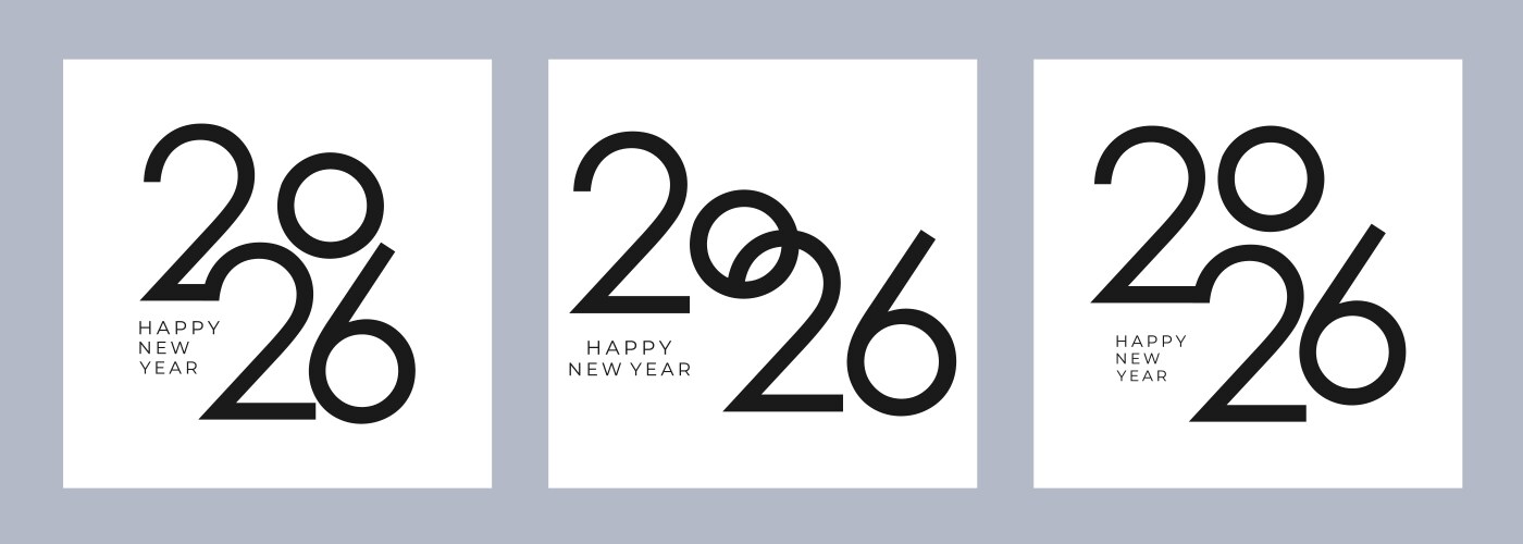 2026 Number Design Template3 Royalty Free Vector Image