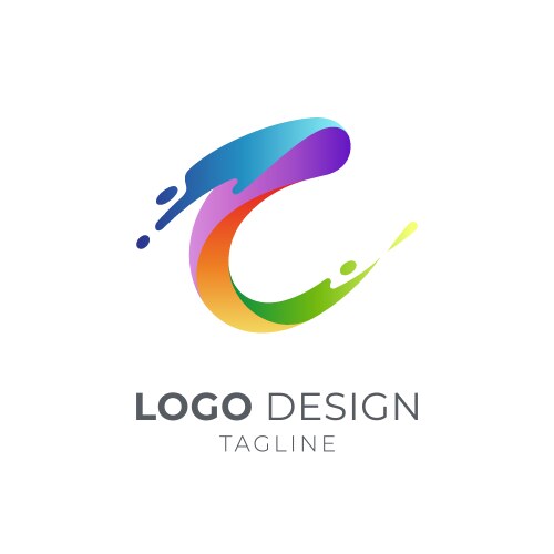 Wave letter c logo Royalty Free Vector Image - VectorStock