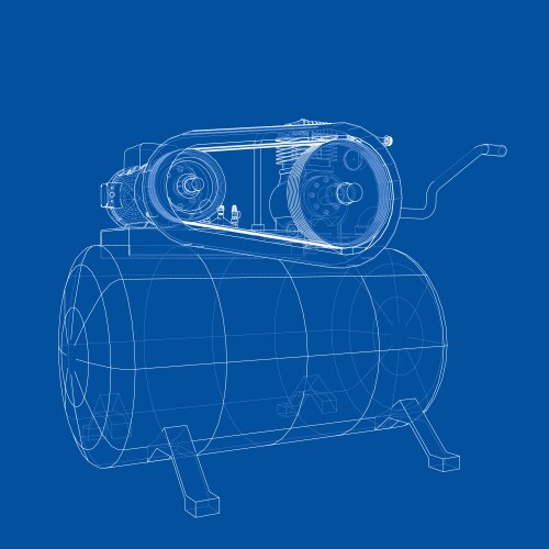 Outline air compressor Royalty Free Vector Image
