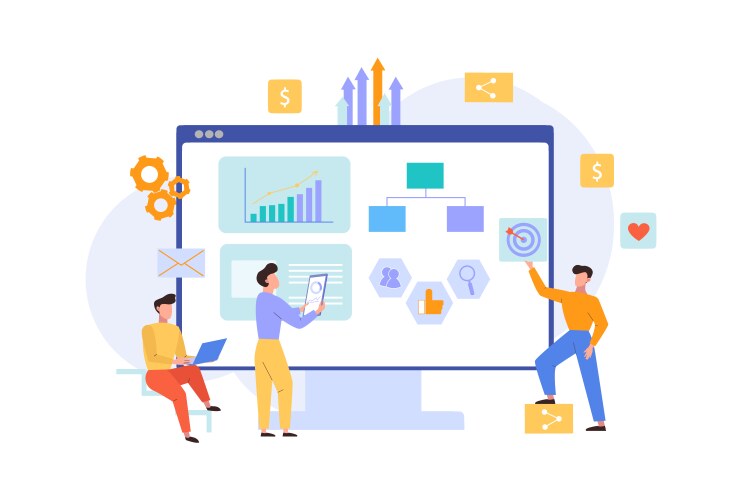 Verification analysis adaptive website design Vector Image