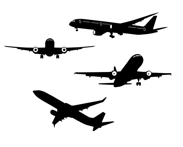 Airplane Silhouettes Vector Image