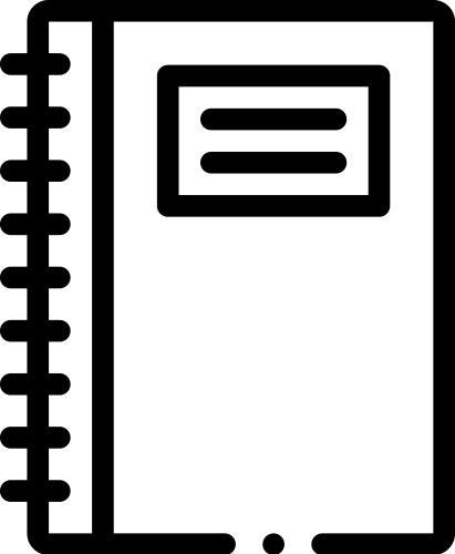 Notebook icon thin linear style design isolated vector image