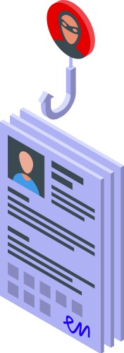 Hacker hook icon isometric server secure vector image