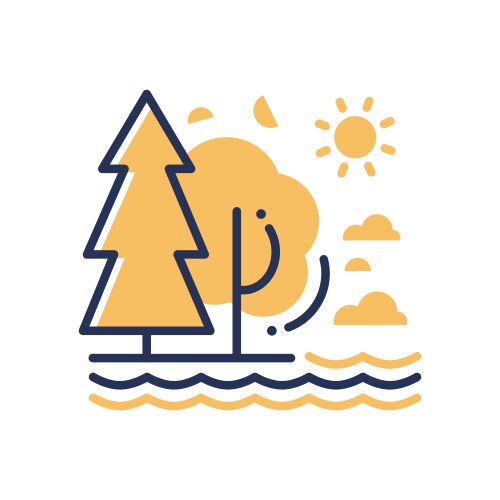 Nature - modern single line icon Vector Image