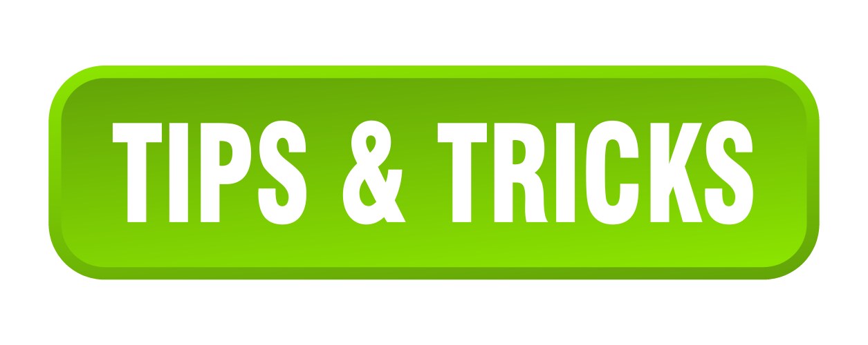 Tips tricks button square 3d push vector image