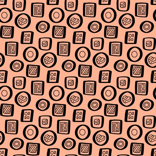 Hand drawn abstract geometric sushi doodle Vector Image