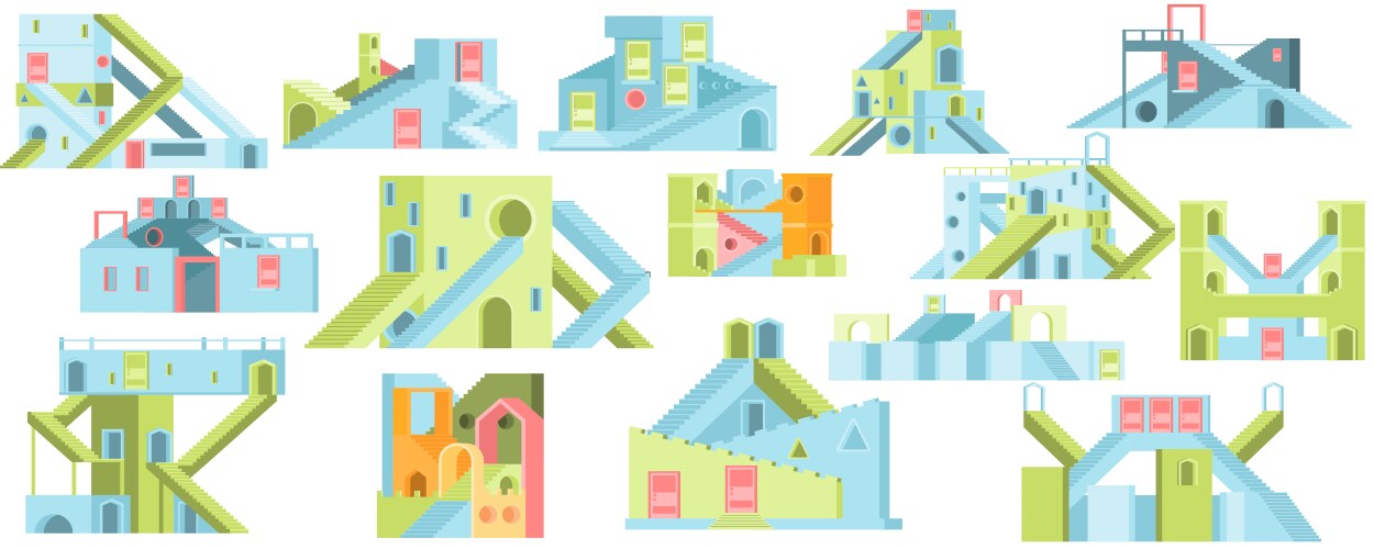Labyrinth game set Royalty Free Vector Image - VectorStock