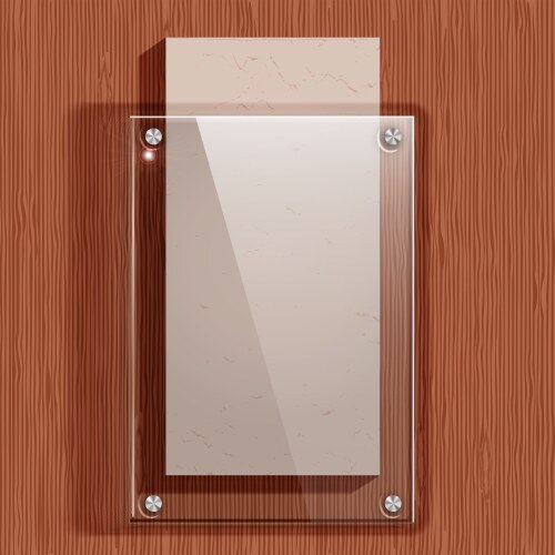 Mahogany Glass Plate with Paper Vector Image