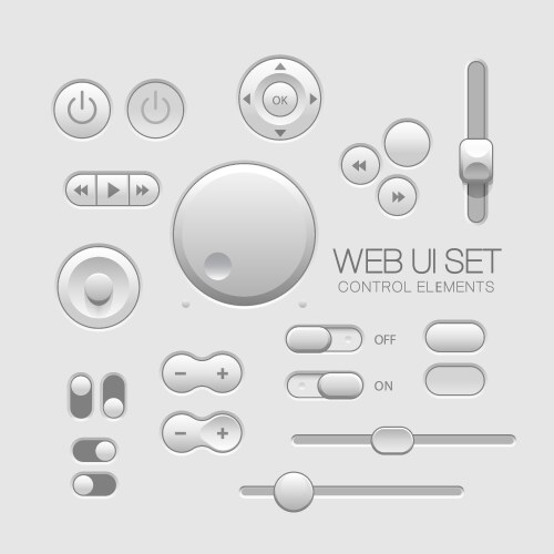 Light web ui elements design gray vector image