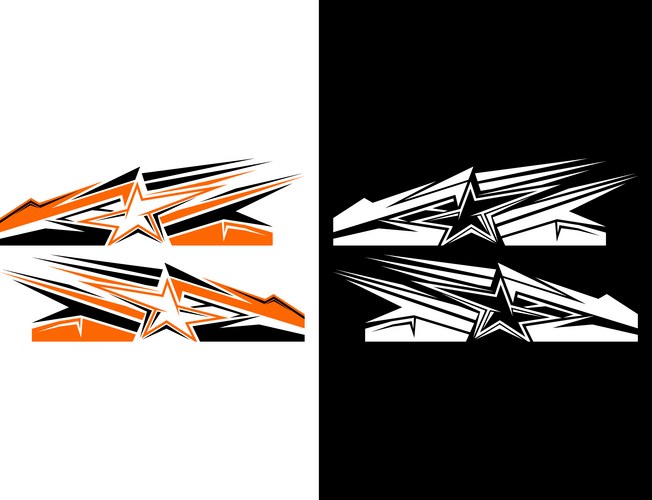 Racing Flames & Checkered Flag Decal – Royalty-Free Vector | VectorStock