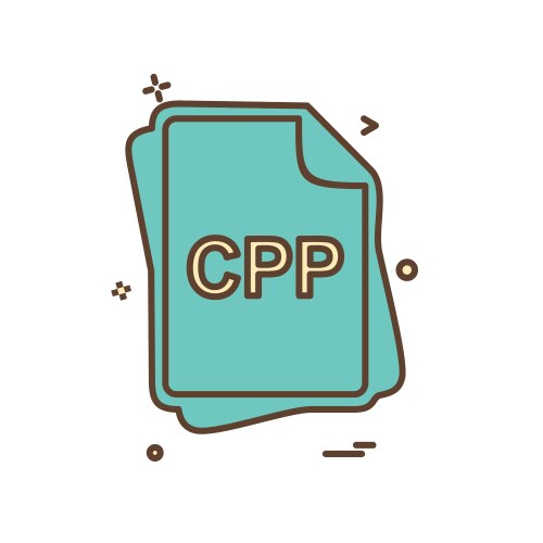 Cpp file type icon design vector image