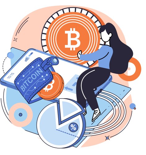 Cryptocurrency bitcoin mining metaphor blockchain vector image