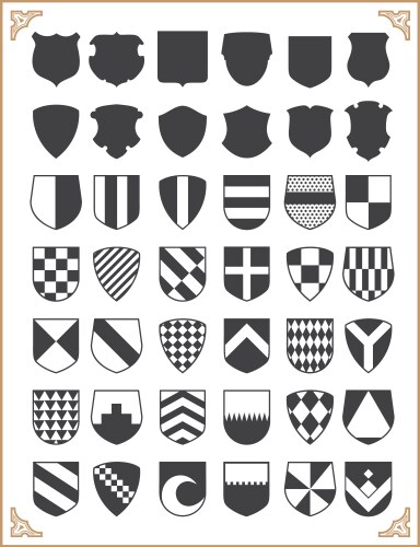 Shield Collection - Royal & Medieval Vector Image