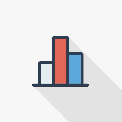 Graph chart statistic diagram thin line flat vector image