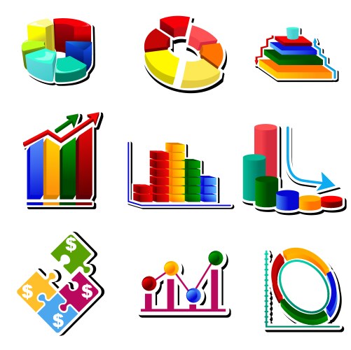 Graph chart icons Royalty Free Vector Image - VectorStock