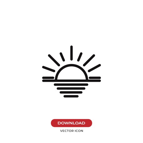 Sunset or sunrise icon on white background Vector Image