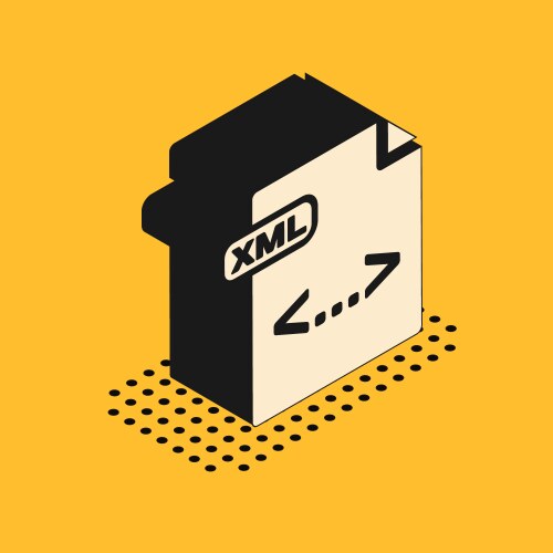 Isometric xml file document download button vector image