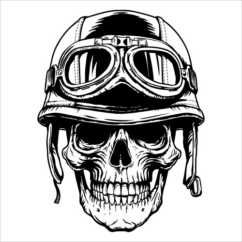 Skull Rider Helmet Moto Vector Image
