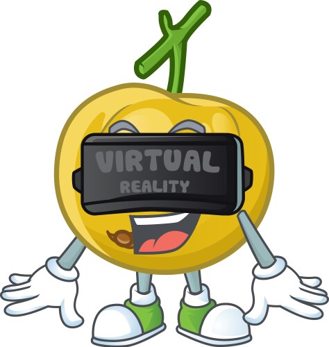 Virtual reality ripe araza cartoon with character Vector Image