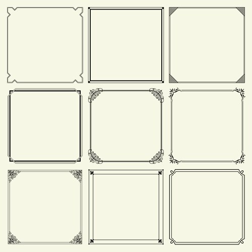 Decorative frames and borders rectangle set 7 Vector Image