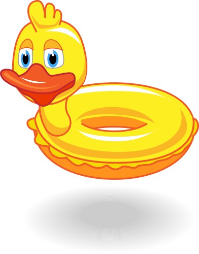 Cute cartoon yellow rubber duck Royalty Free Vector Image