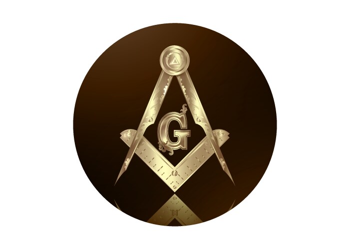 Masonic Square and Compass Emblem Vector Image