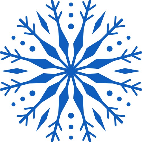 Stylized blue snowflake with dots is isolated vector image