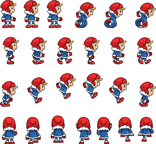 eskimo boy game sprites vector