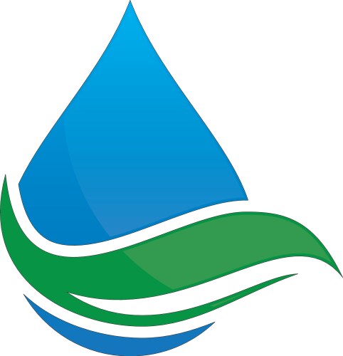 Circle leaf water logo Royalty Free Vector Image