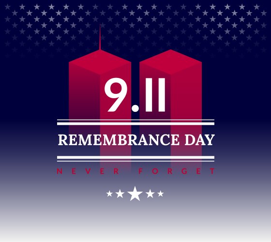 911 september 11 attacks conceptual logo banner w Vector Image