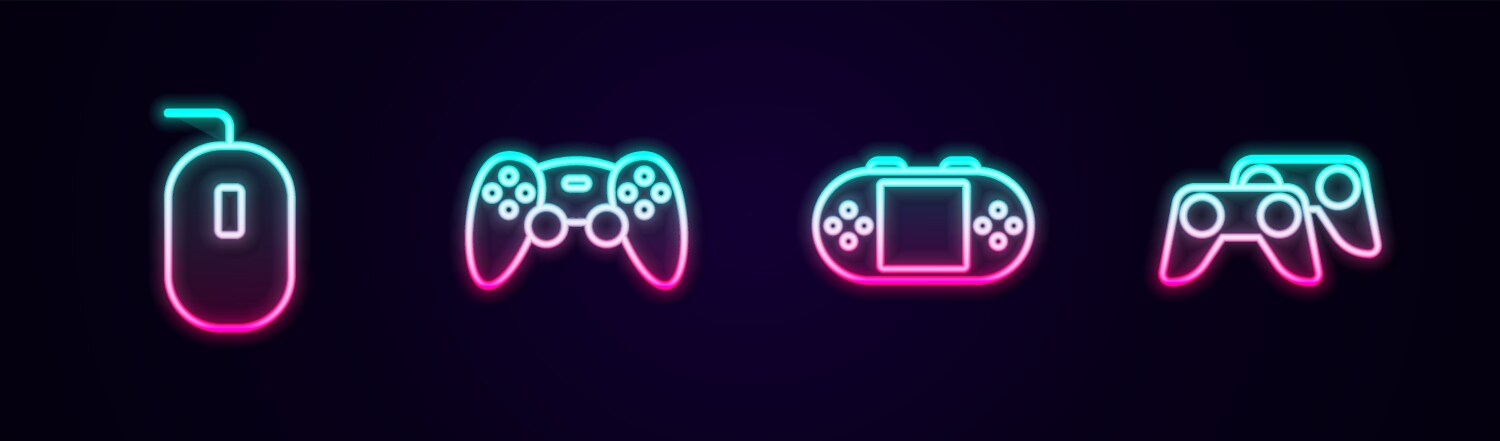 Set line computer mouse game controller vector image