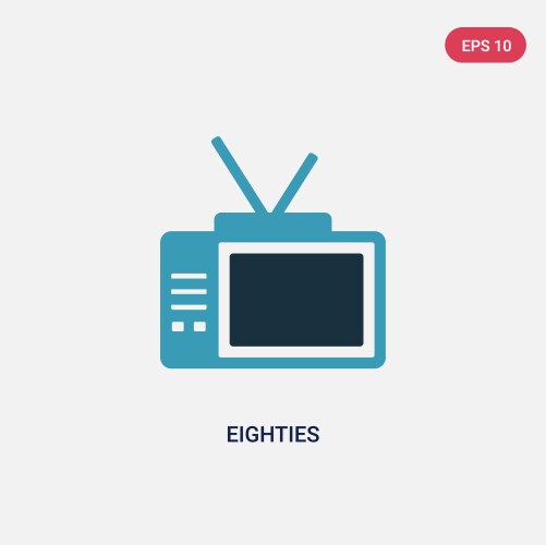 Two color eighties icon from user interface vector image