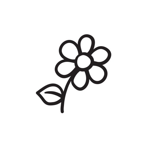 Flower sketch icon vector image