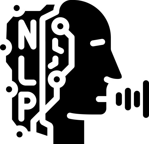 Natural language processing nlp seo glyph icon vector image