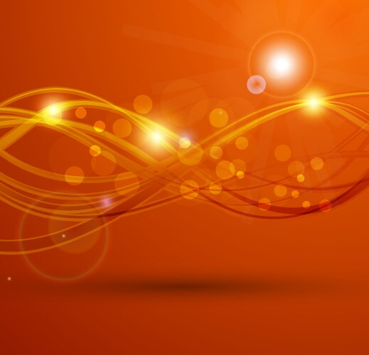 Orange abstract background with sunlight rays Vector Image