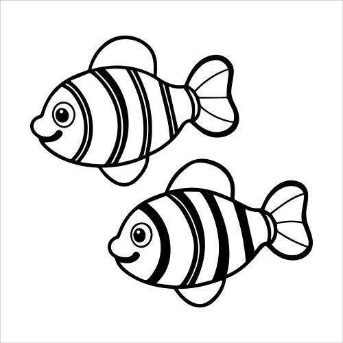 Clownfish silhouette Vector Image