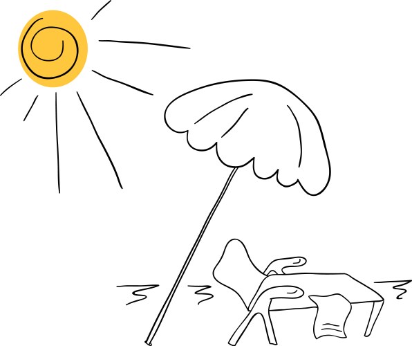 Cartoon Beach Umbrella Vector Image