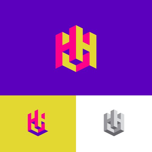 Geometric logo g letter cube monogram Royalty Free Vector