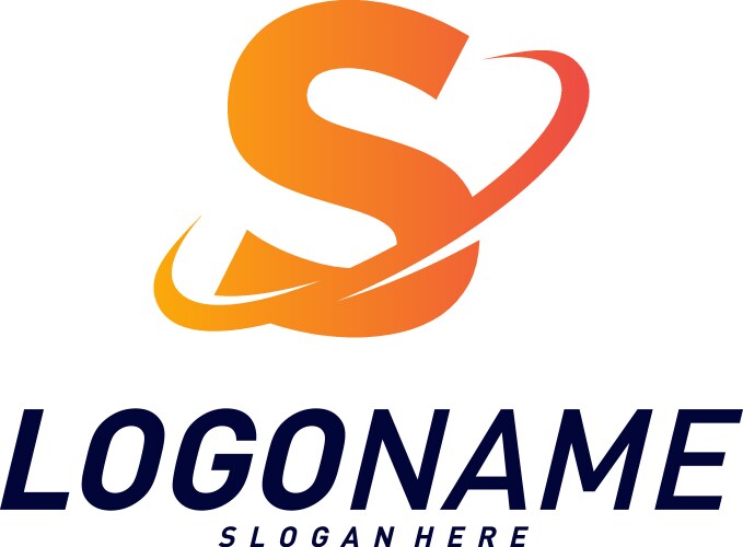 Planet Letter S Logo Concept Vector Image